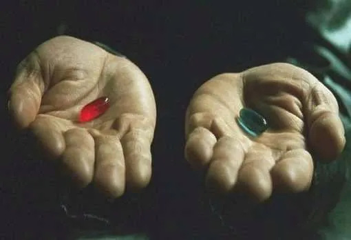 Фотография продукта Синие и красные таблетки из Матрицы