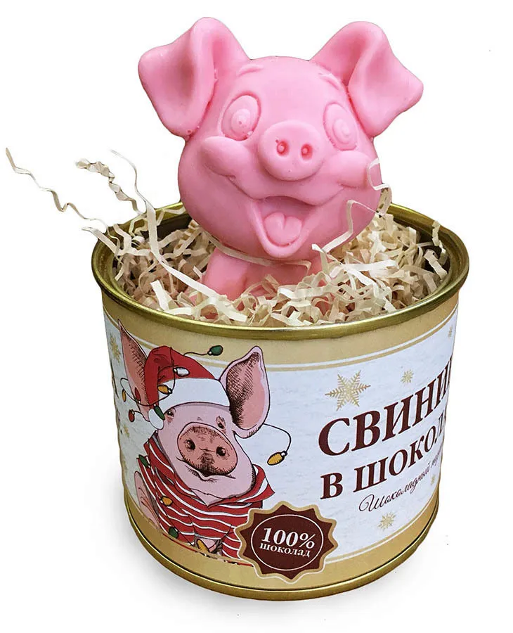 Фотография продукта Шоколадная фигурка свинки в банке